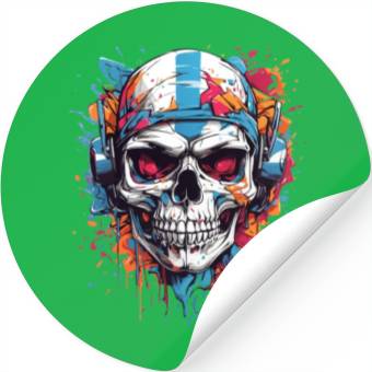 Discover Skull Givin' Raspberry Dk Stickers