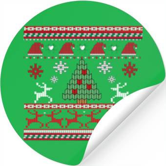 Discover Winter Knitting Funny Holiday Stickers