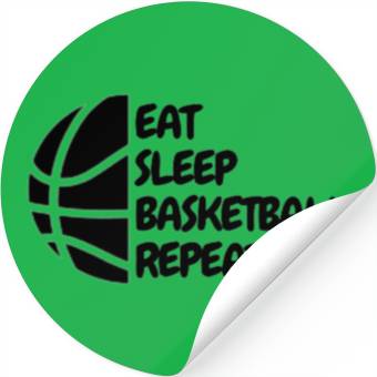 Discover Eat, Sleep, Basketball, Repeat, Elegant Stickers