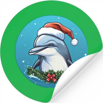Discover Dolphin Christmas Stickers