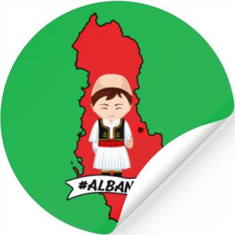 Discover Albania Flag Map (Boy) Stickers