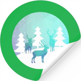 Discover Deer Winter Forrest Stickers