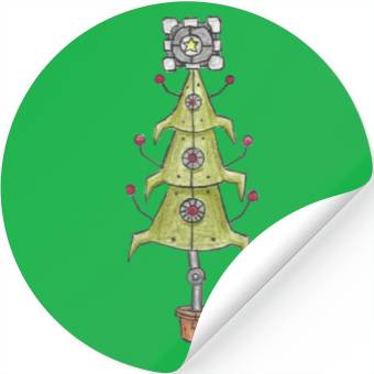 Discover Sci-Fi Alien Robot Christmas Tree Stickers