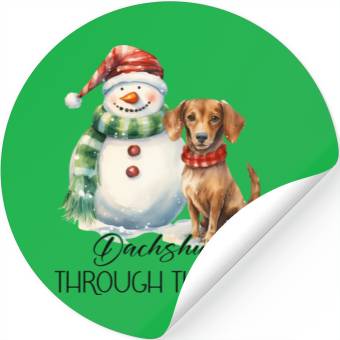 Discover Dachshund Through The Snow Stickers