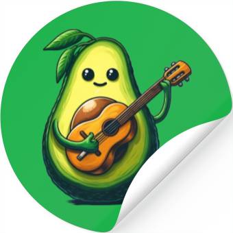 Discover Avocado playing guitar Stickers