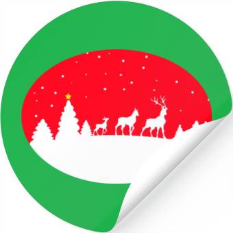 Discover deers in a winter scene Stickers