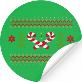 Discover Candy canes pattern for Christmas Stickers