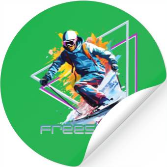 Discover Retro Freestyle Skiing Stickers
