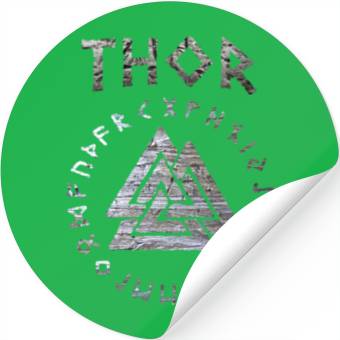 Discover Thor Mjolnir Valknut Vikings Runes Stickers