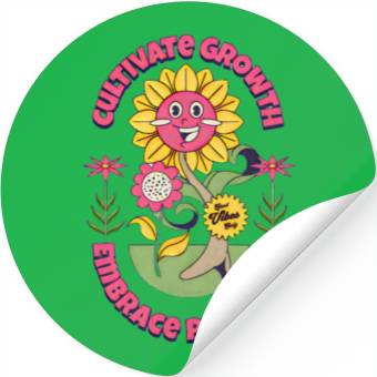 Discover cultivate growth, embrace progress Stickers