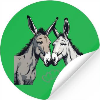 Discover Donkey Couple - You & I Stickers
