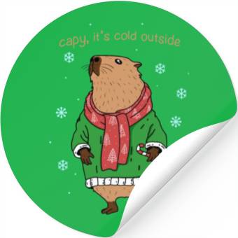 Discover Capybara Winter Stickers