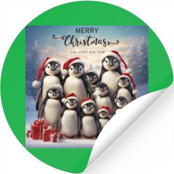 Discover Christmas funny penguins Stickers