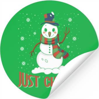 Discover Snowmen Just Chillin' Winter Time Snow Stickers