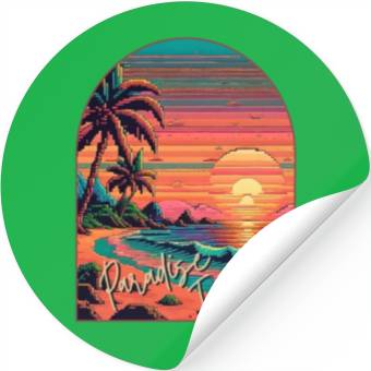 Discover Paradise Island Stickers