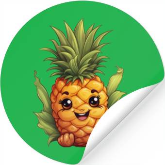 Discover A charming kawaii style pineapple Stickers