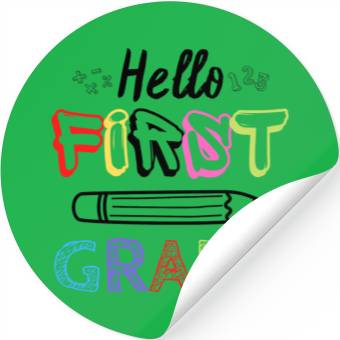 Discover Hello First Grade Back To School Stickers