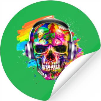 Discover Colorful skull Stickers