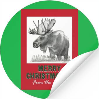 Discover XMAS Card MOOSE Stickers
