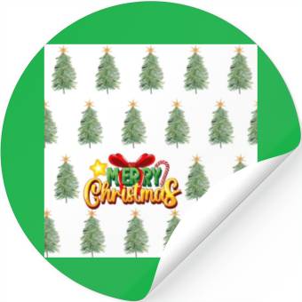 Discover Green Christmas Tree Pattern Stickers