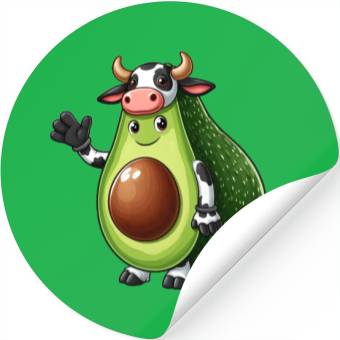 Discover Avocado cow Stickers