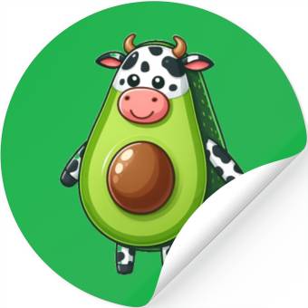 Discover Avocado cow Stickers