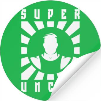 Discover Super Uncle (Rays / White) Stickers