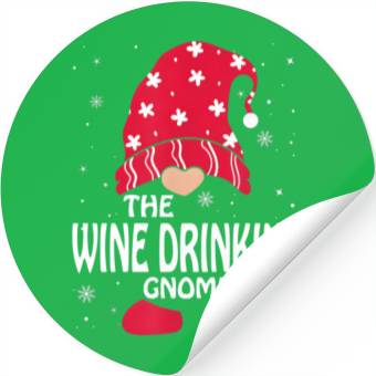 Discover Wine Drinking Gnome Family Py Stickers