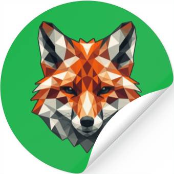 Discover Fox head orange polygon style Stickers