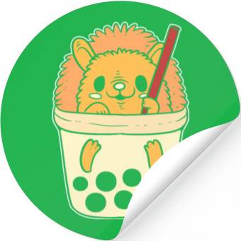 Discover Boba Tea Hedgehog Pet Lover Gift Stickers