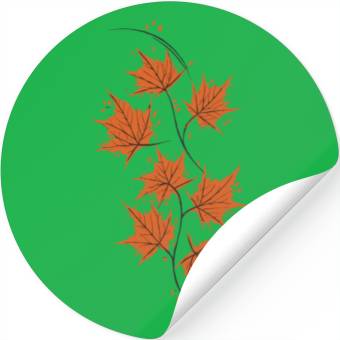 Discover Brown Maple Leaves Stickers