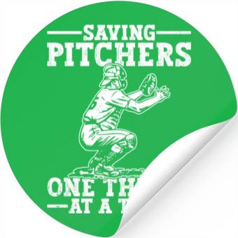 Discover Baseball Catcher Saving Pitchers Stickers