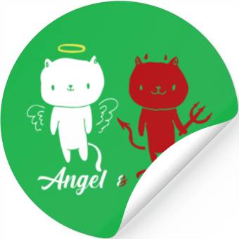Discover Angel And Devil Cat Stickers