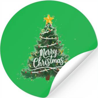 Discover Watercolor Christmas Tree Stickers