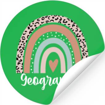 Discover Geographer Rainbow Leopard Funny Geographer Stickers