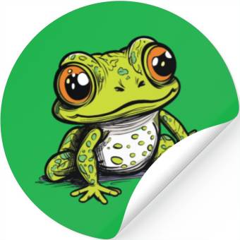 Discover Cute Green Frog Stickers