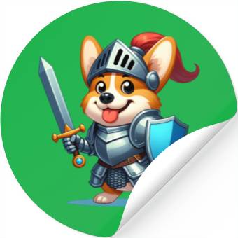 Discover Corgi in knight armor Stickers