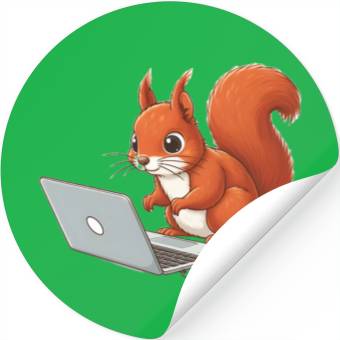 Discover Squirrel on laptop Stickers