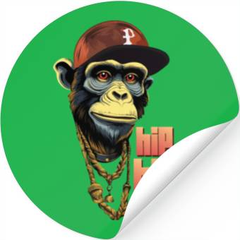 Discover Hip hop monkey with rapper hat Stickers
