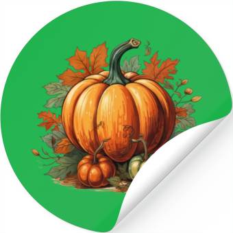 Discover a classic pumpkin surround Stickers