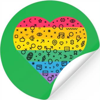 Discover Rainbow Heart Stickers