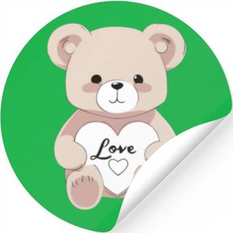Discover Valentine Teddy Bear Stickers