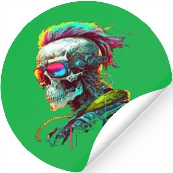 Discover Cyberpunk Skull Stickers