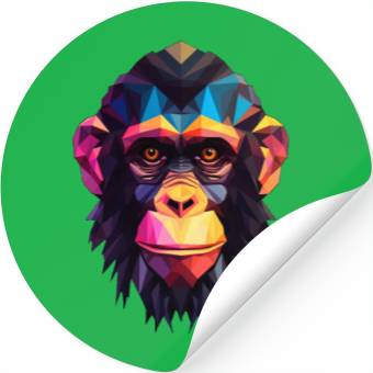 Discover Geometric Style Chimpanzee Stickers