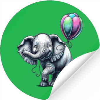 Discover Elephant Balloon Joy Stickers