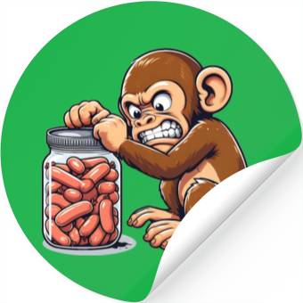 Discover Angry monkey, locked glass Stickers