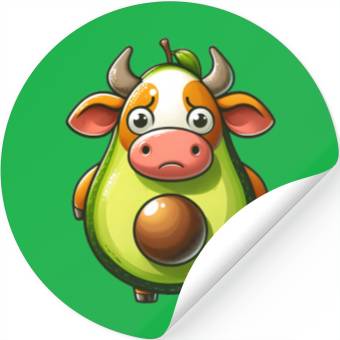Discover Avocado cow Stickers