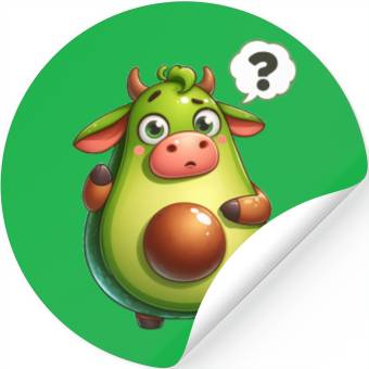 Discover Avocado cow Stickers
