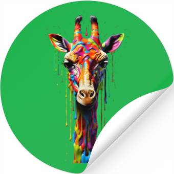 Discover Rainbow Giraffe Stickers