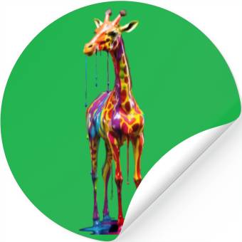 Discover Rainbow Colored Giraffe Stickers
